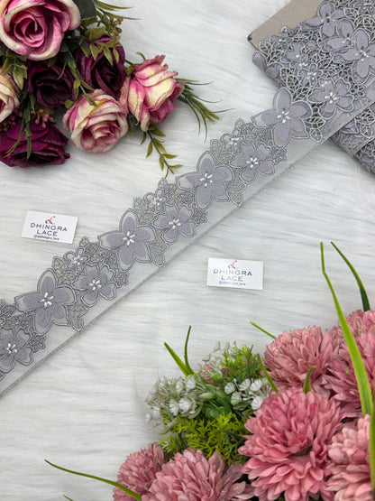 Beautiful Net Based Flower Lace (1 Meter) 200626