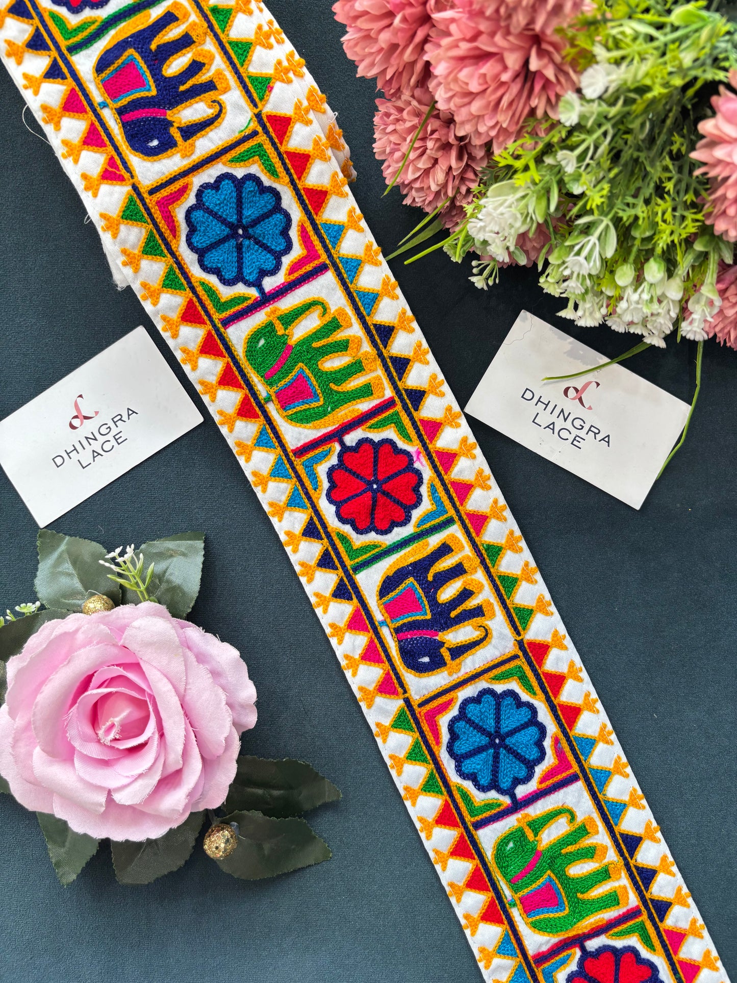 Beautiful Multicolour Gujarati Lace kutch Embroidery 250625