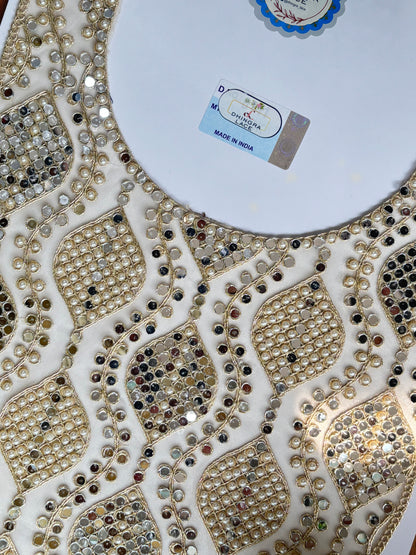 Beautiful Mirror And Pearls Work Neck Patch 200126