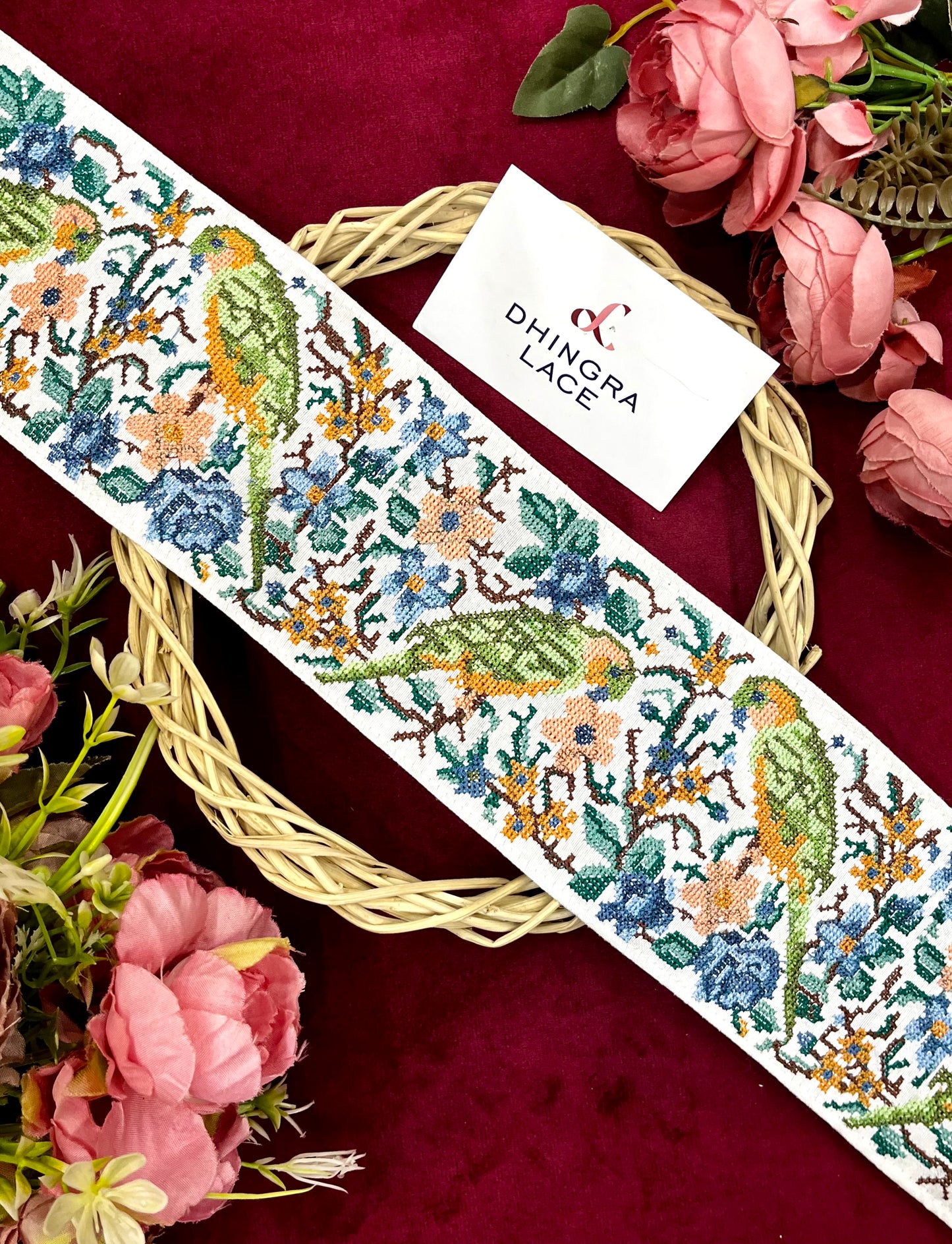 Beautiful Silk Based Cross Stitch  Birds Border 240924/050624