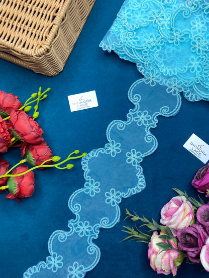 Beautiful Organza Based Scallop Lace (1 Meter) 060626