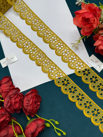 Beautiful Organza Based Scallop 1.5 Inches Broad Lace (9 Meters) 300526/050626