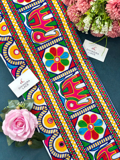 Beautiful Multicolour Gujarati Lace kutch Embroidery 250625