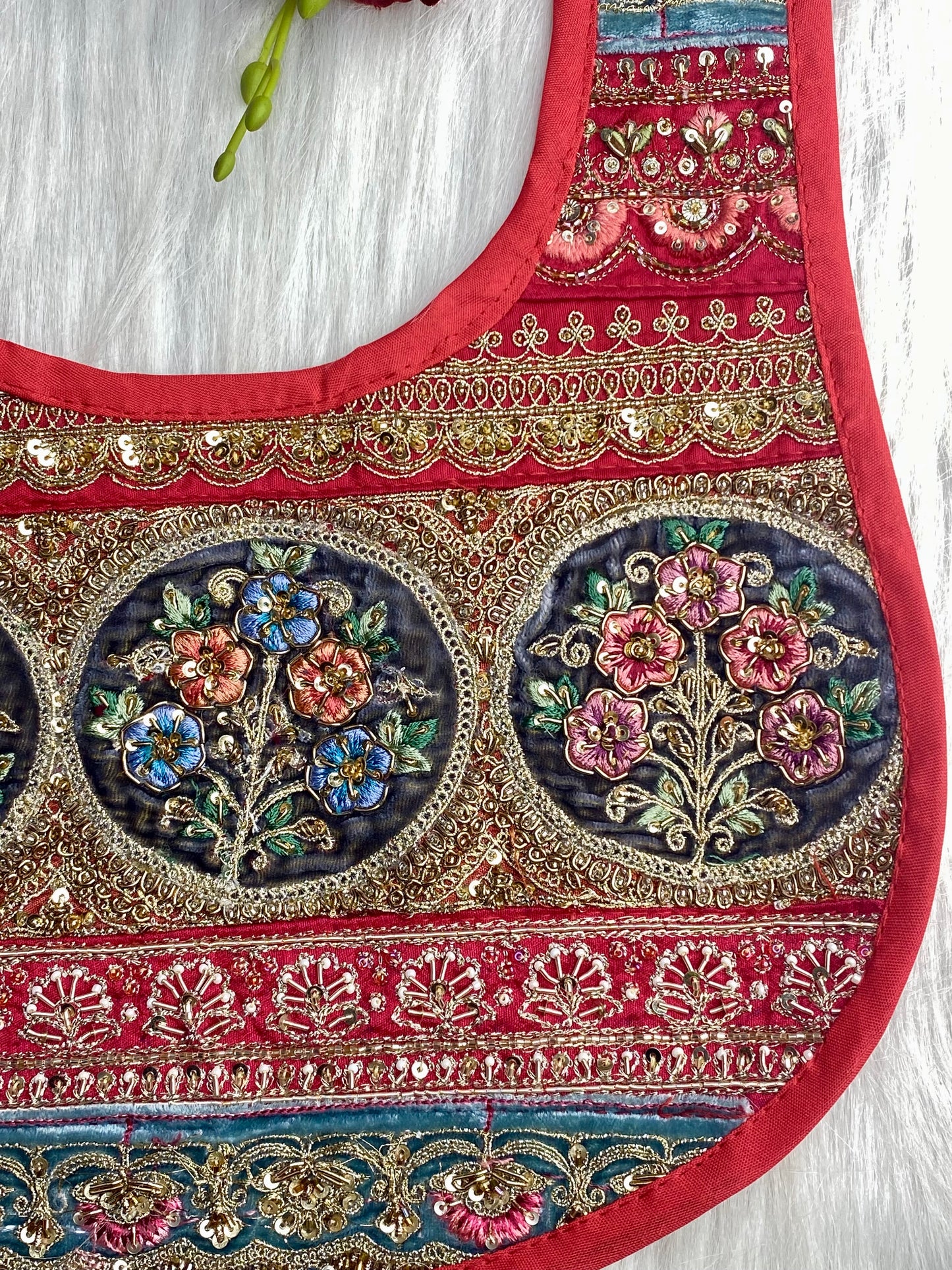 Beautiful Multicolour Zardozi Work Neck Patches 020126