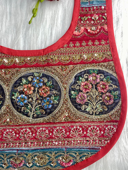 Beautiful Multicolour Zardozi Work Neck Patches 020126