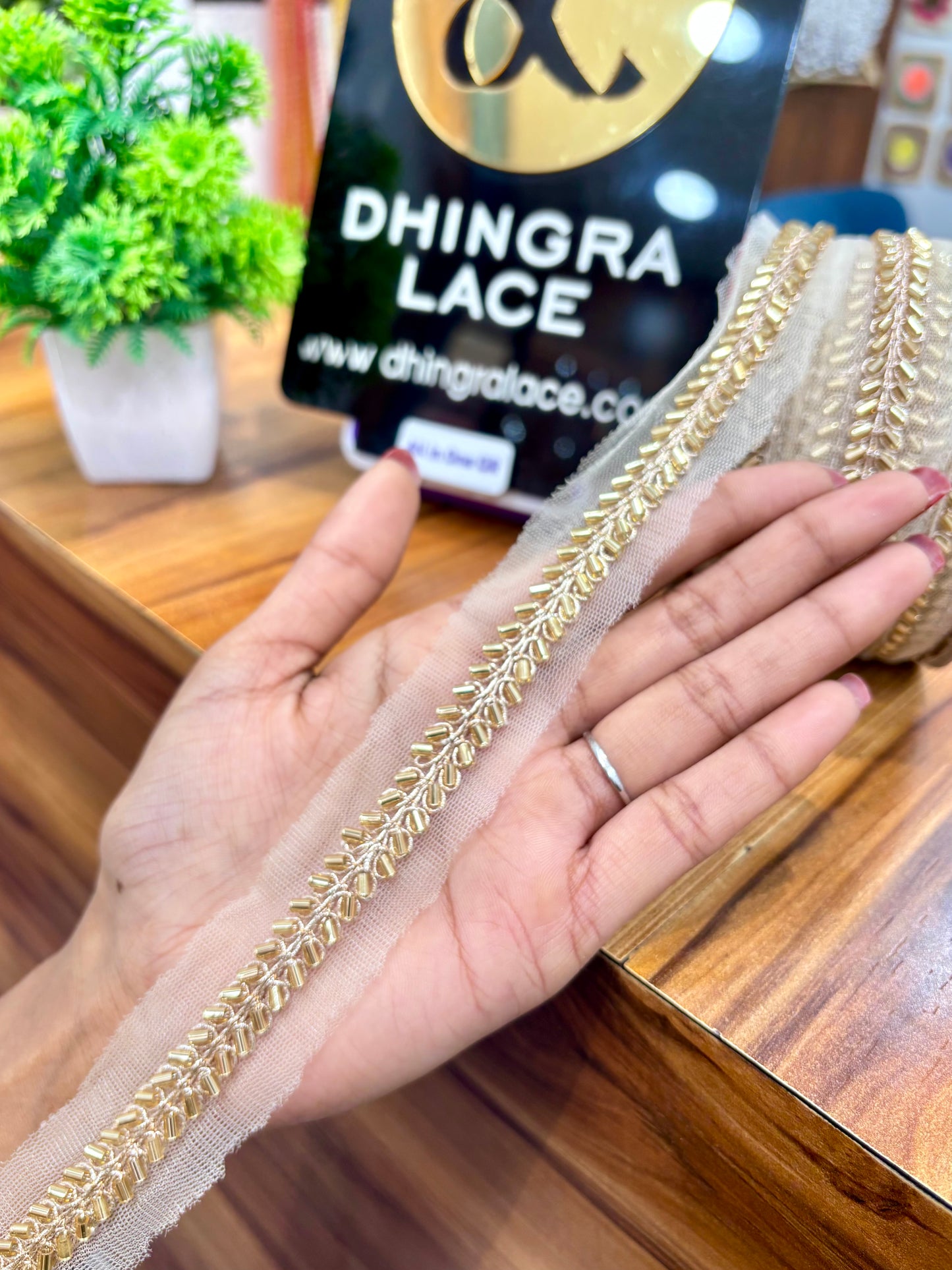 Beautiful Net Based Cutdana Work Lace 201125