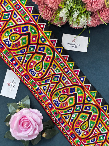 Beautiful Multicolour Gujarati Lace kutch Embroidery 250625
