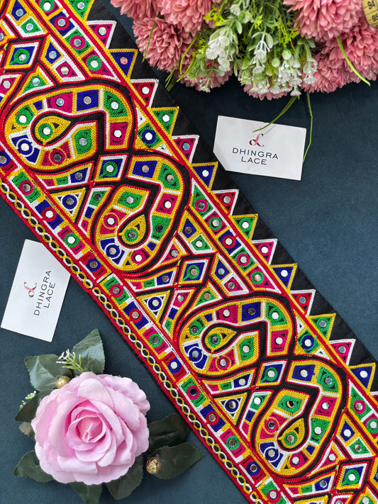 Beautiful Multicolour Gujarati Lace kutch Embroidery 250625