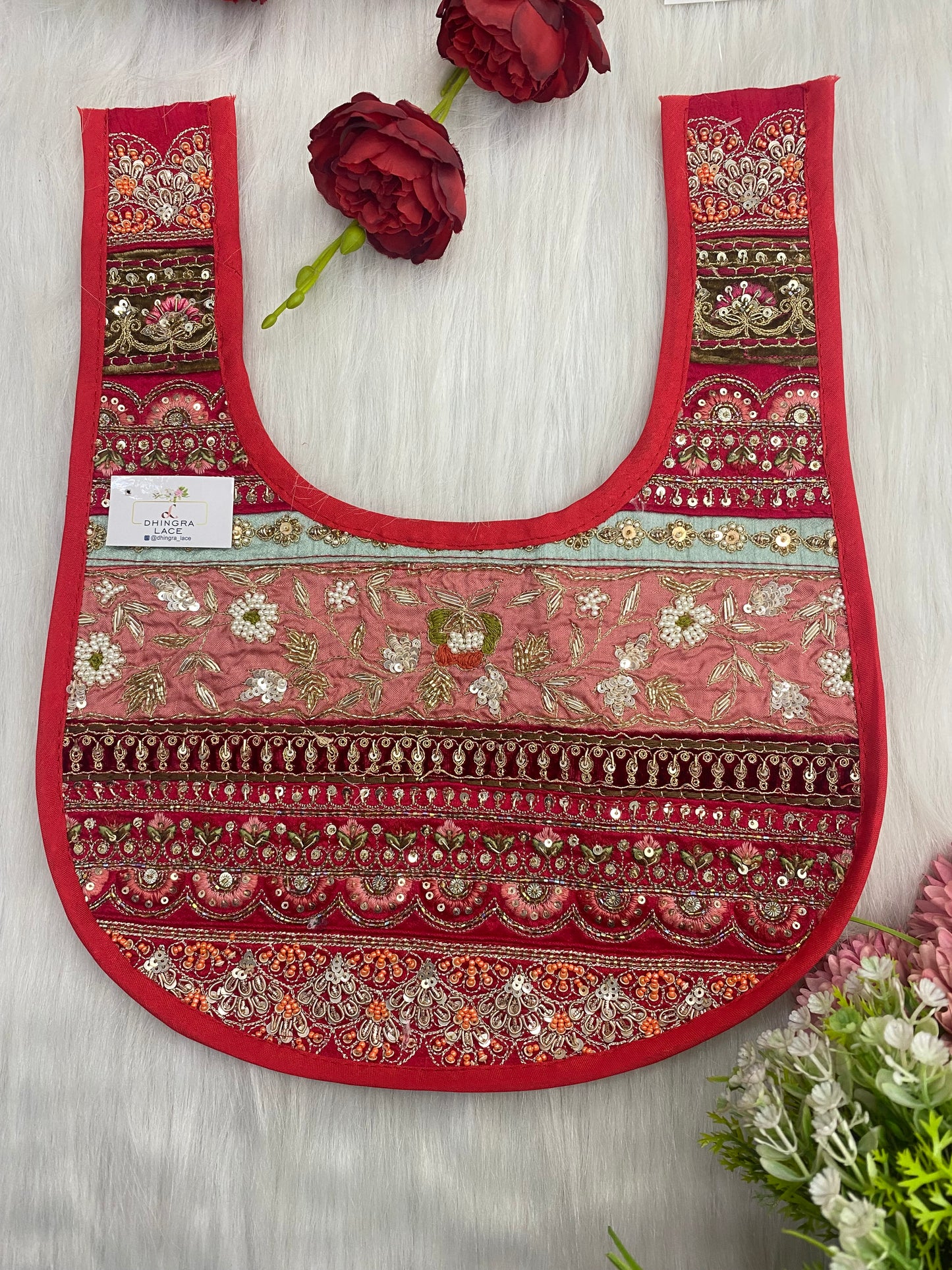 Beautiful Multicolour Zardozi Work Neck Patches 020126