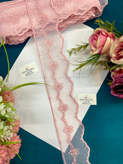 Beautiful Organza Based Scallop Lace (9 Meters) 240726