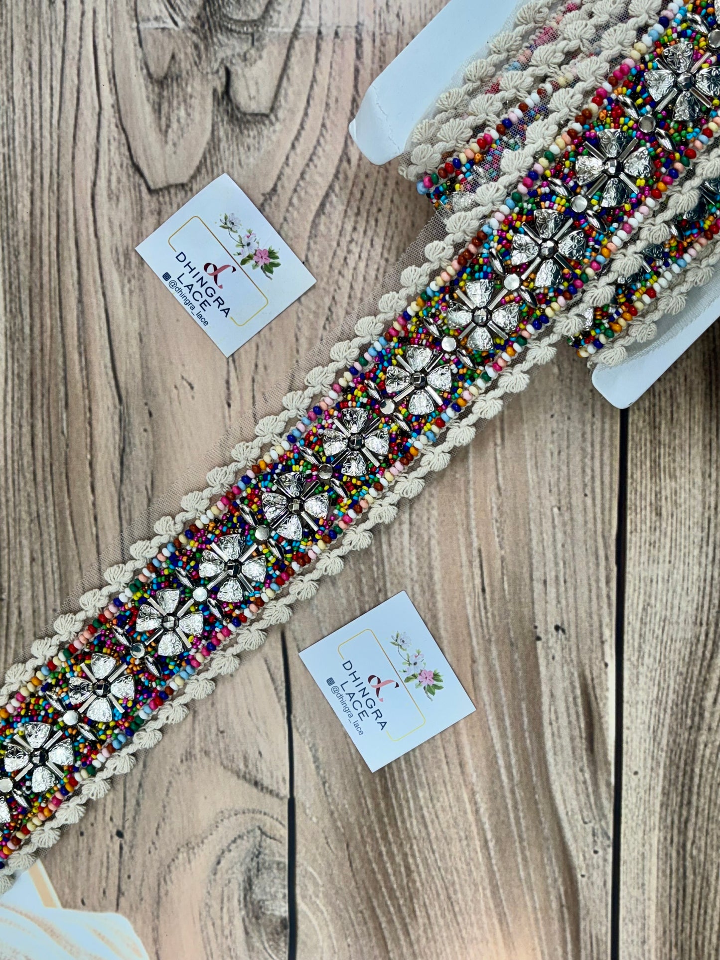 Beautiful Multicolour Beads Work Boho Lace Multicolour 021025