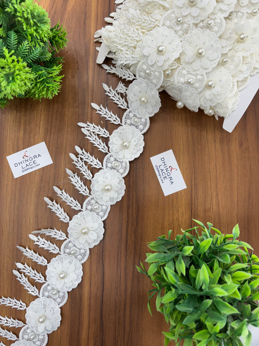 Beautiful Guipure Flower Hanging Lace Medium Off White 060526