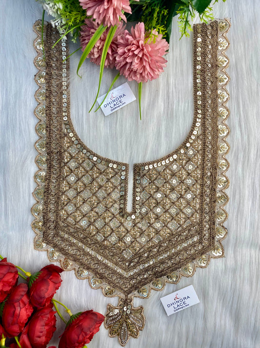 Beautiful Net Based Handwork Neck Antique & Silver Gold 150126