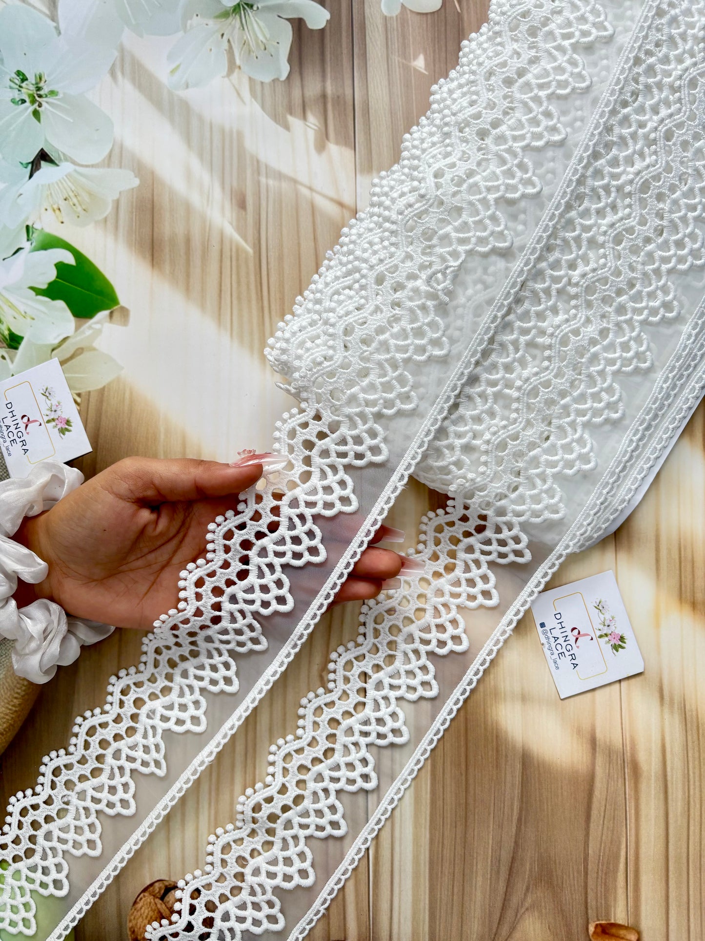 Beautiful Organza Based Lace White 010725