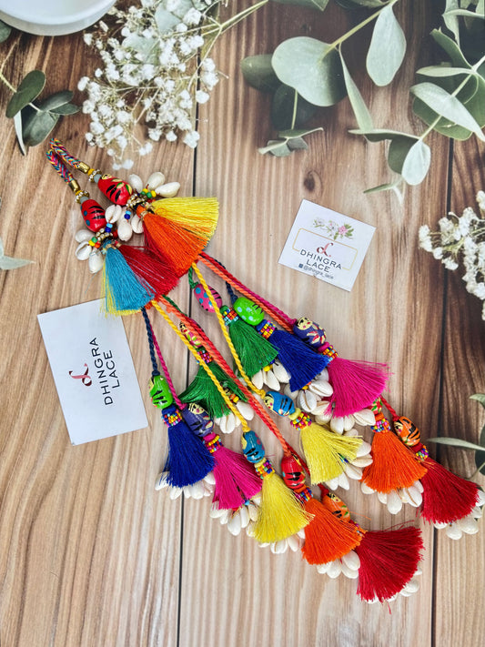 Beautiful Multicolour Gujarati Raja Rani Long Hanging Pair 250625