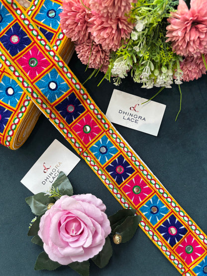 Beautiful Multicolour Gujarati Lace kutch Embroidery 250625