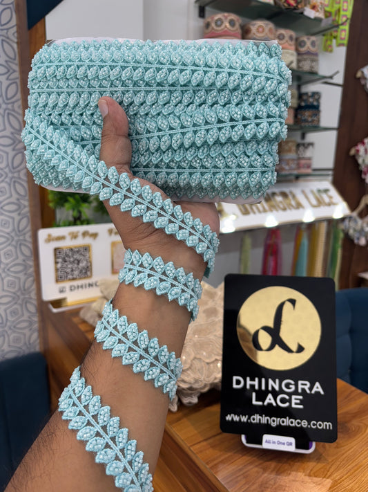 Beautiful Net Based Cutdana Work Leaf Lace 120925