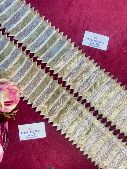 Beautiful Gota Patti 2.5 Inches Broad Lace Gold+Rosegold 241225 ( 9Meters)