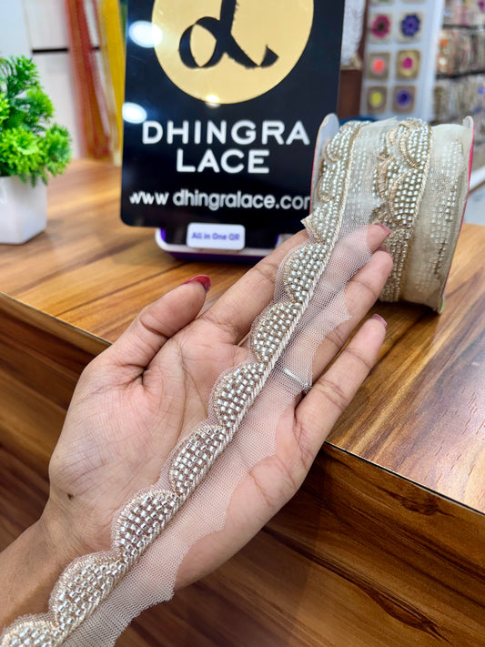 Beautiful Net Based Cutdana Work Lace 201125