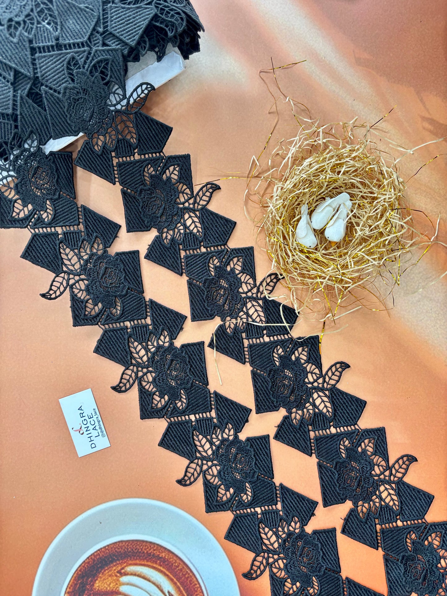 Beautiful Guipure Summer Lace Black 3 Yard (2.7 Meters) Medium 060326/120326