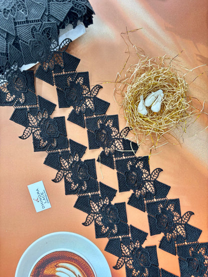Beautiful Guipure Summer Lace Black 3 Yard (2.7 Meters) Medium 060326/120326