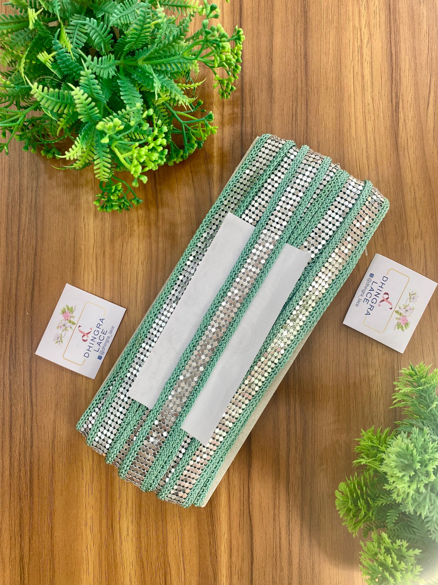 Beautiful Crochet Edging Metal Lace Sea Green (3 Meters) 180426