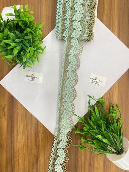 Beautiful Net Based Zari Work Guipure Lace (1 Meter) 090626