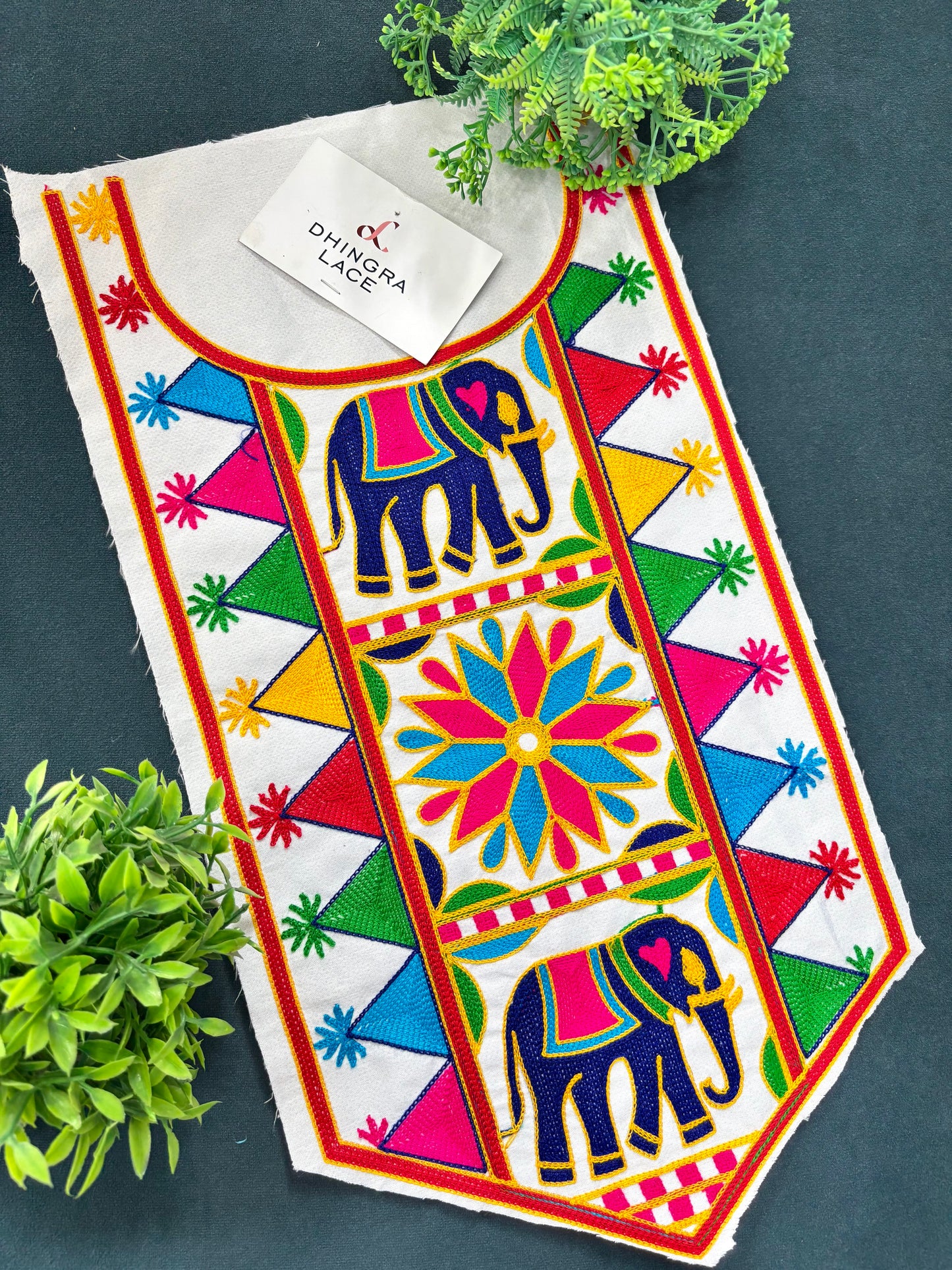 Beautiful Multicolour Gujarati Neck kutch Embroidery 250625