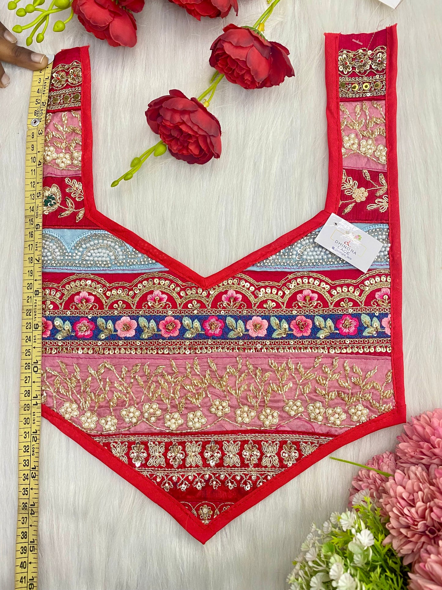 Beautiful Multicolour Zardozi Work Neck Patches 020126