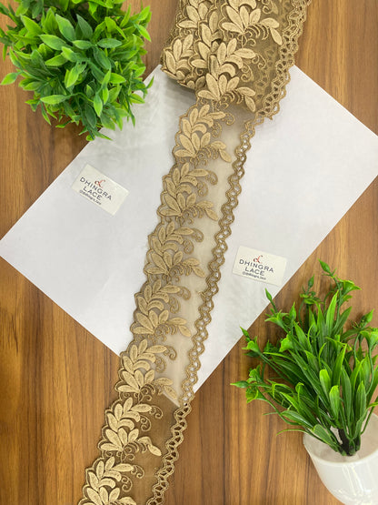 Beautiful Net Based Zari Work Guipure Lace (1 Meter) 090626/120626