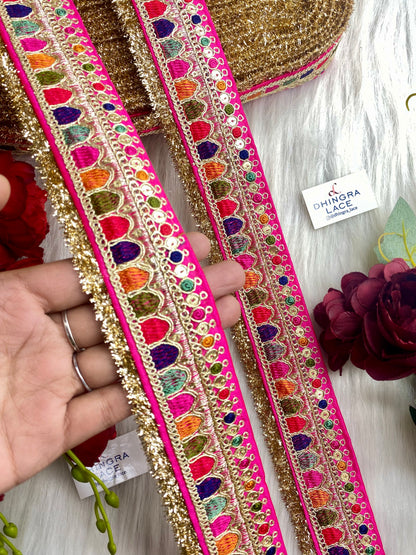 Beautiful Magenta Multi Sabyasachi 2 Inches Broad Lace 9 Meters 050126