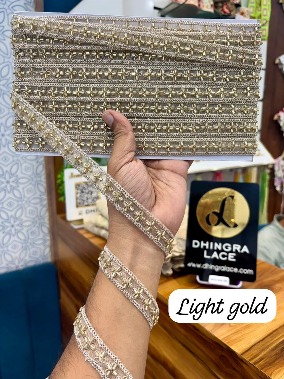 Beautiful Net Based Cutpipe Work Lace 160925