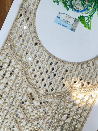 Beautiful Mirror Pearls And Zarkan Work Neck Patch 200126