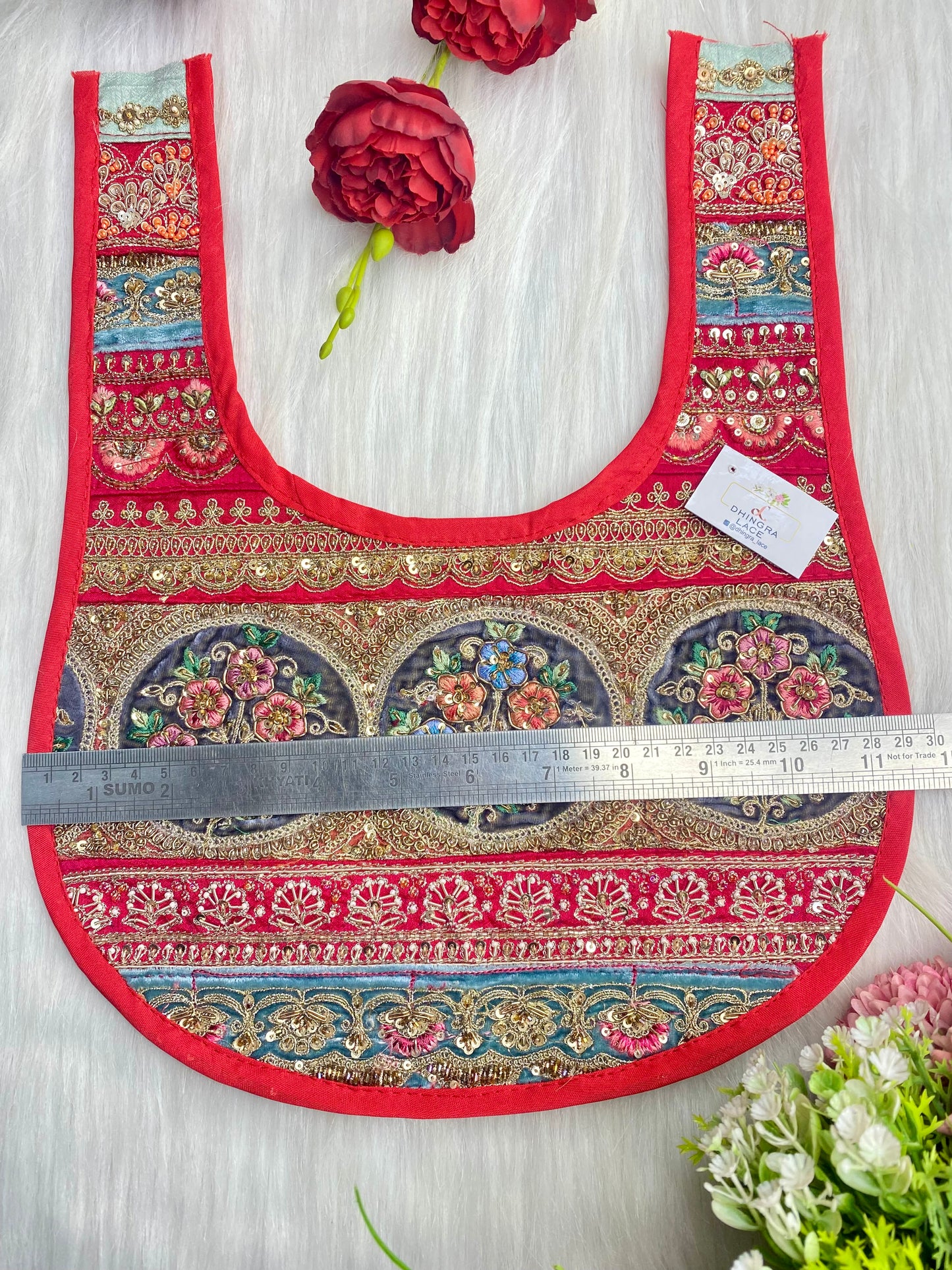 Beautiful Multicolour Zardozi Work Neck Patches 020126