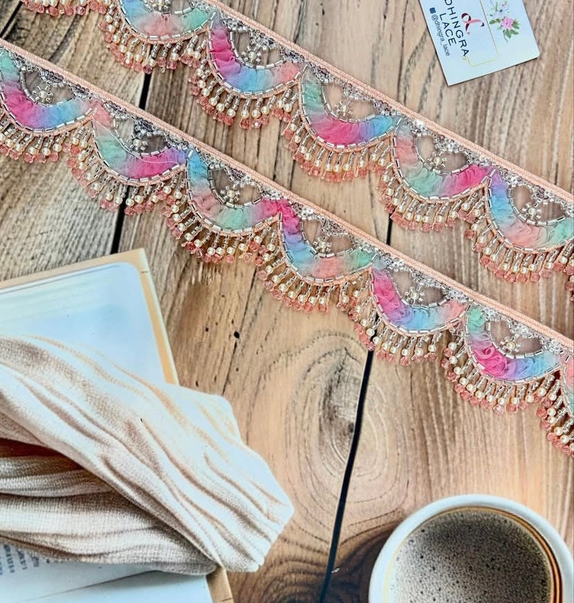 Beautiful Multicolour Black Hanging Lace (1 Meter) 220725/230726