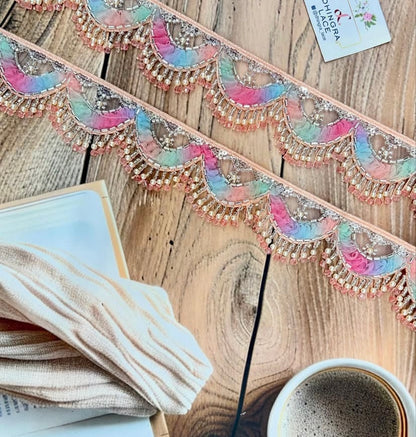 Beautiful Multicolour Black Hanging Lace (1 Meter) 220725/230726