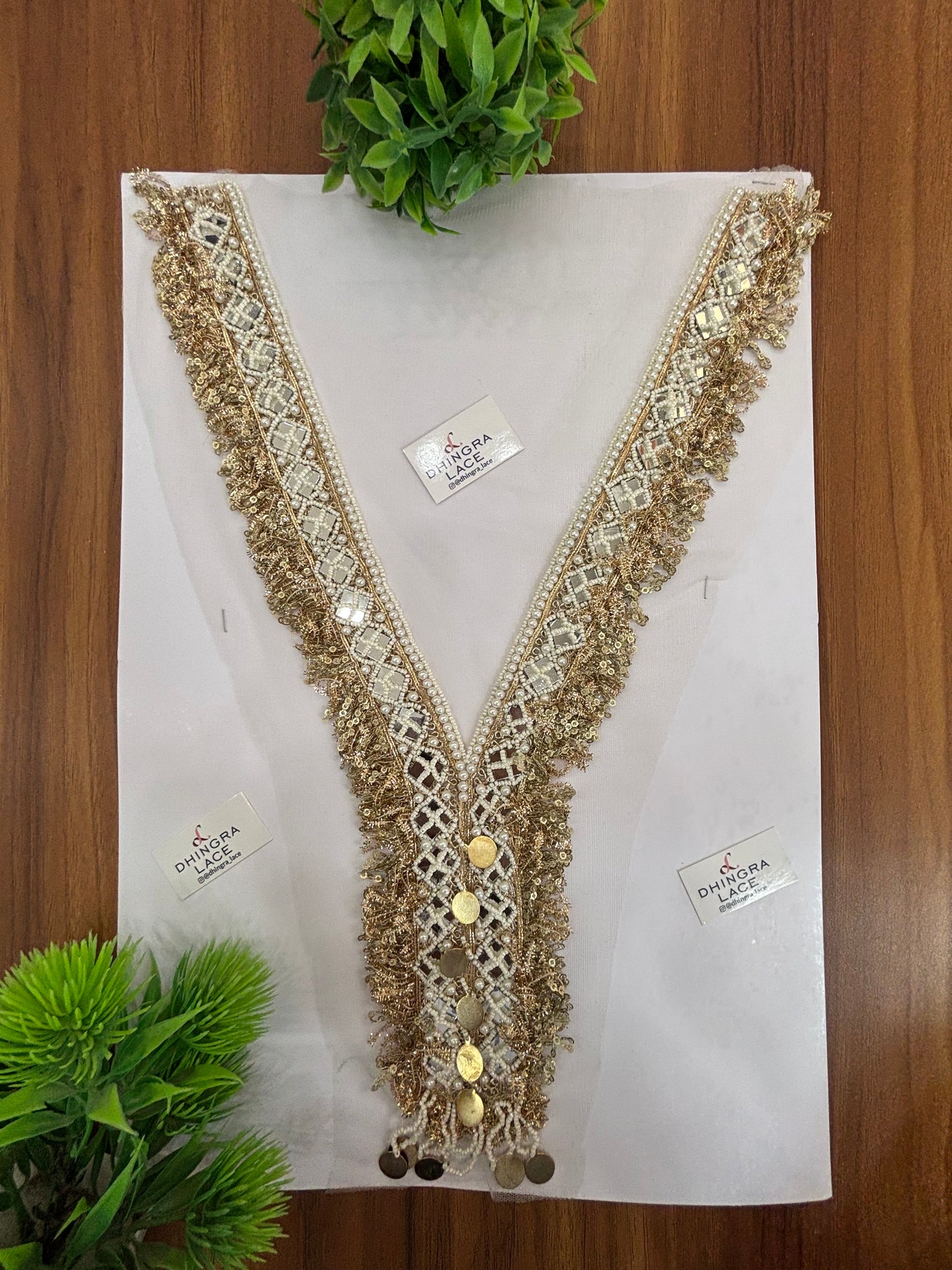 Jhalmuri Neck patches Mirror Beads Ghunghru & Scrumble Kiran 300426
