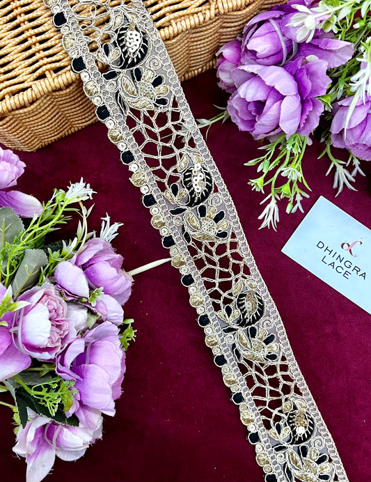 Beautiful Cutwork Zari And Threadwork  Lace 151124