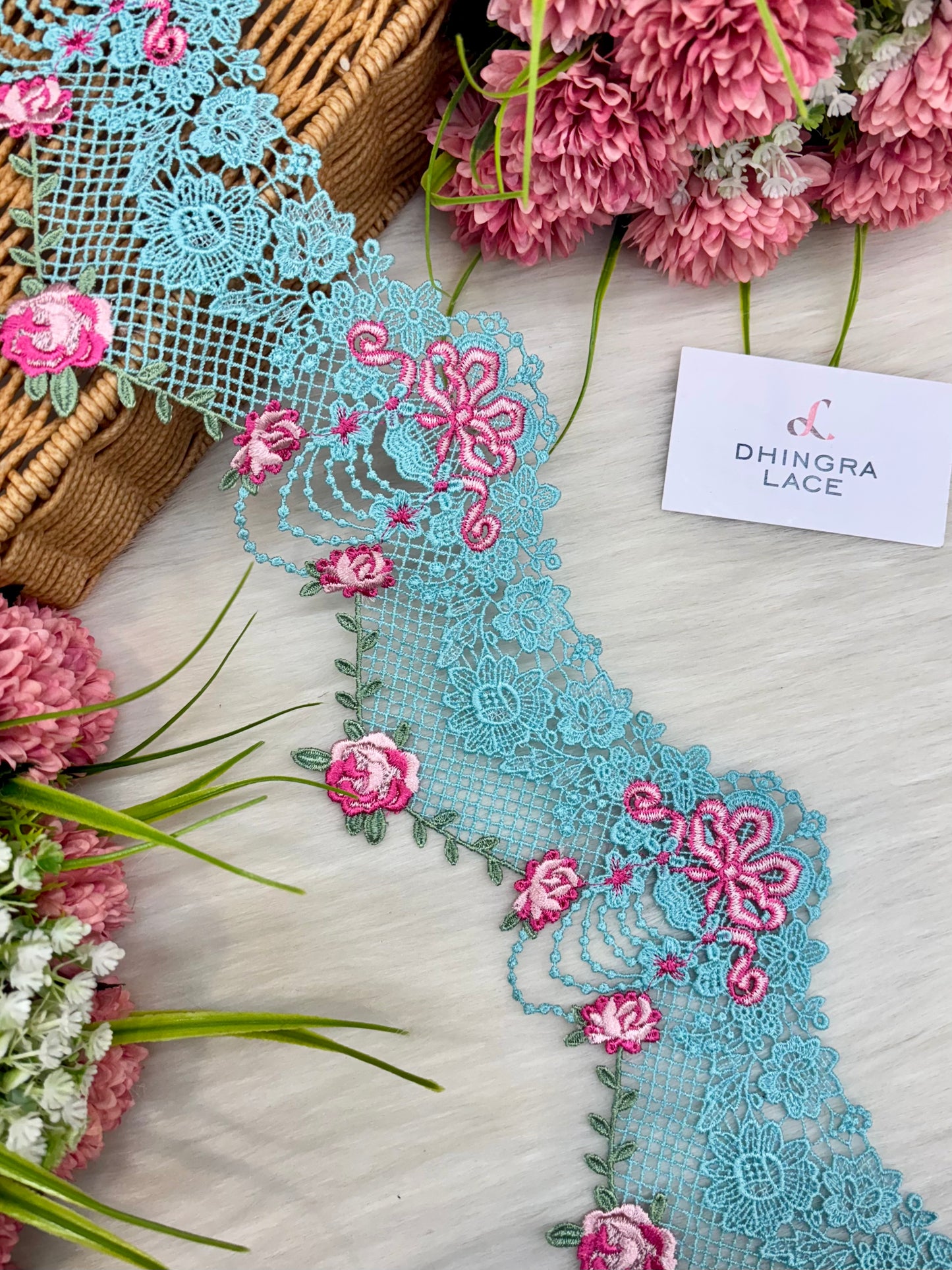 Beautiful Imported Guipure Lace Sky Blue Multi 280125