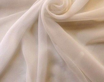 Super Fine Quality Georgette Fabric For Saree Salwar Kameez Gown & Dress, Width 44 Inches Off White