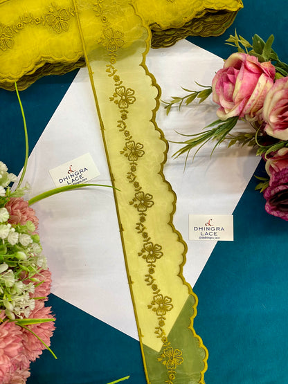 Beautiful Organza Based Scallop Lace (9 Meters) 240726