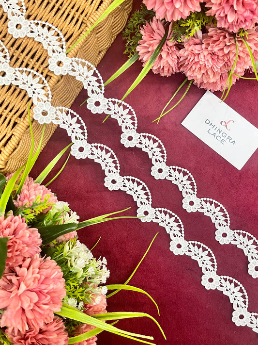 Beautiful White Guipure Lace With Sequins Work 180325