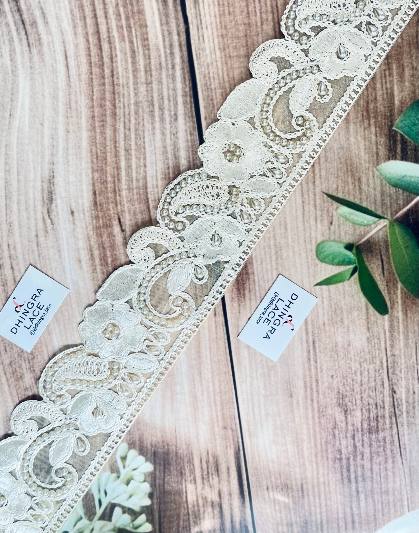 Beautiful Organza Based Thread And Pearls Work Lace 171125/250526