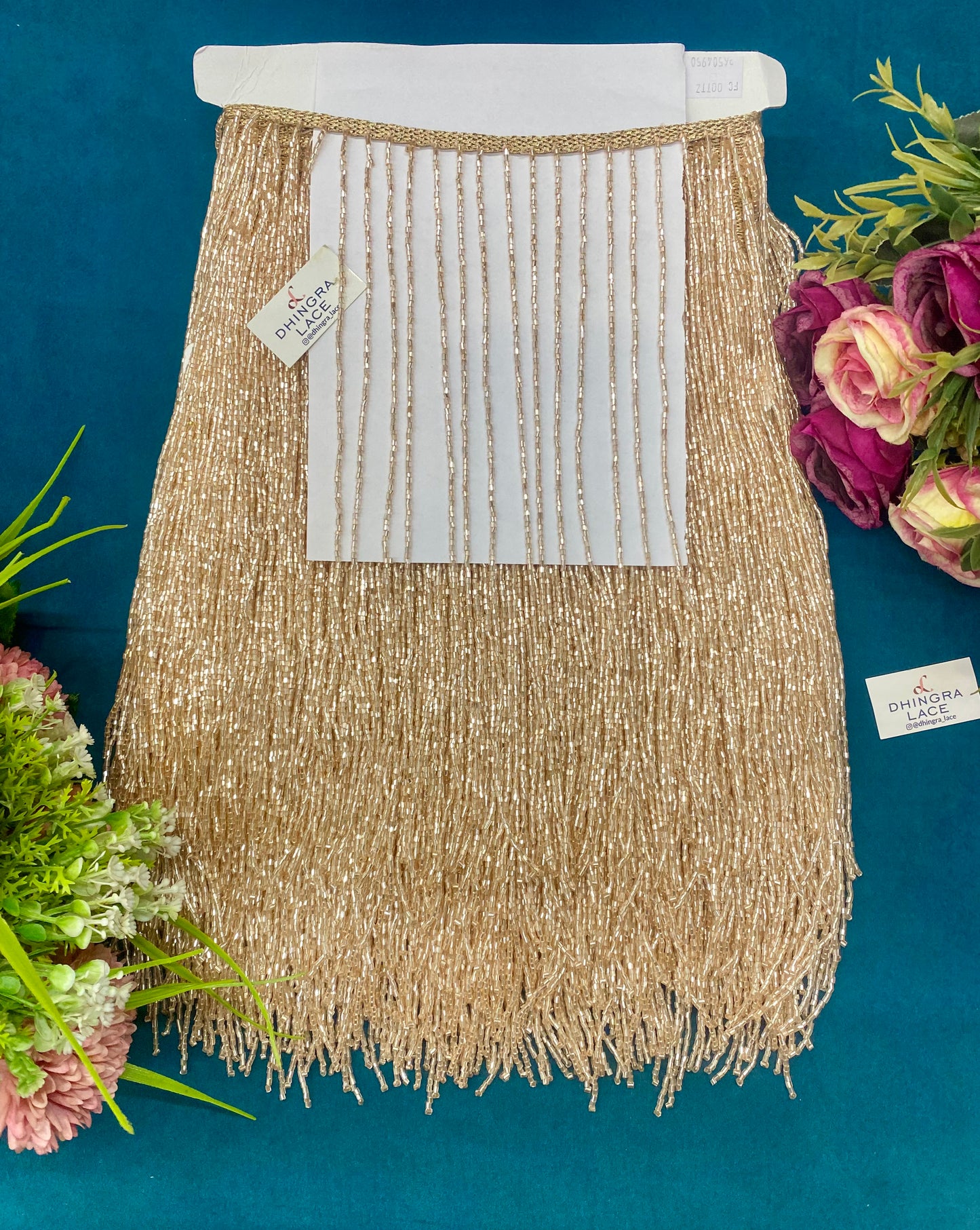 Beautiful Cutpipe Work Fringes Lace 12 Inches Broad (1 Meter) 120826