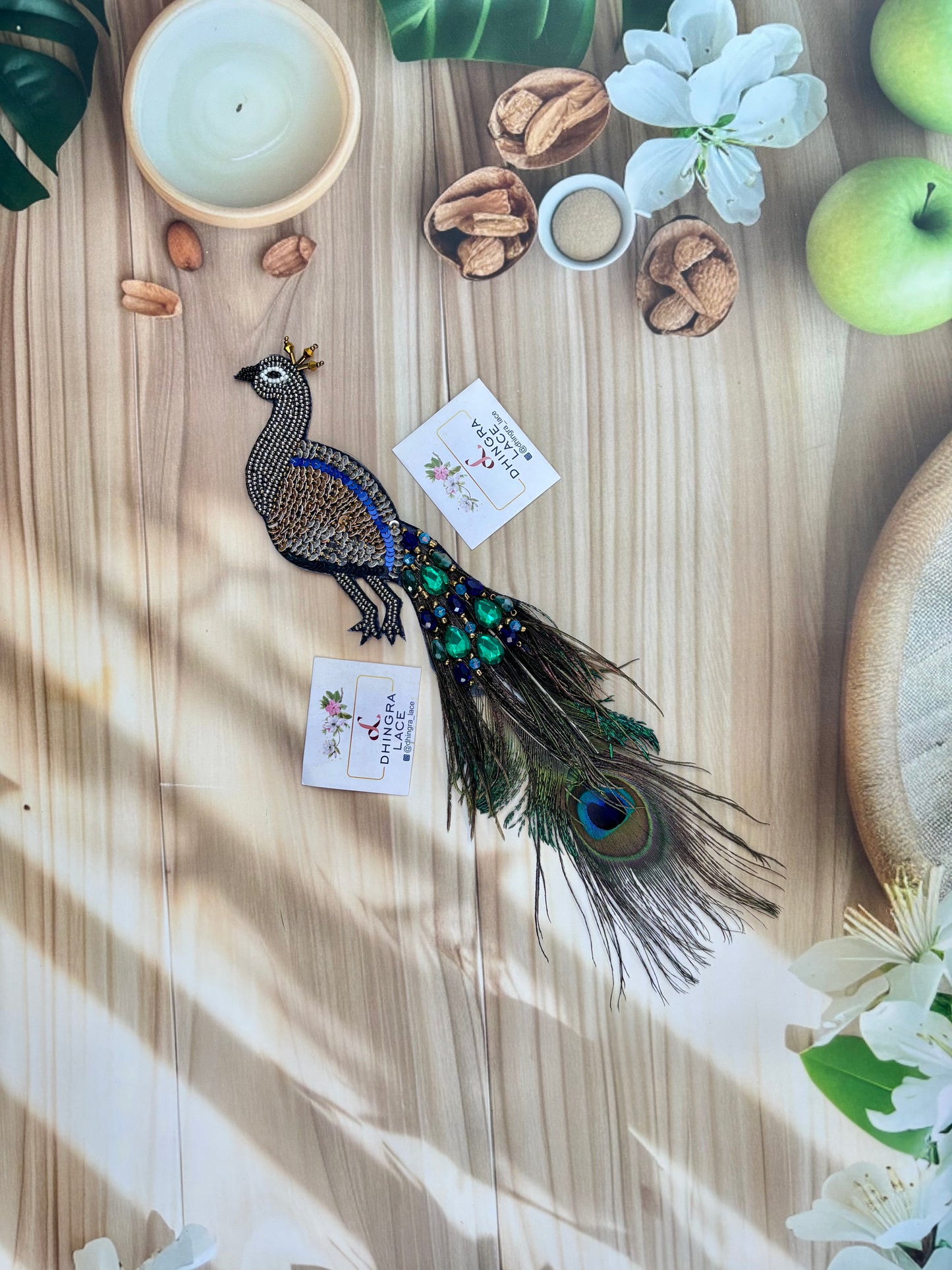 Beautiful Handwork Peacock Patch 1 Piece Right 131025