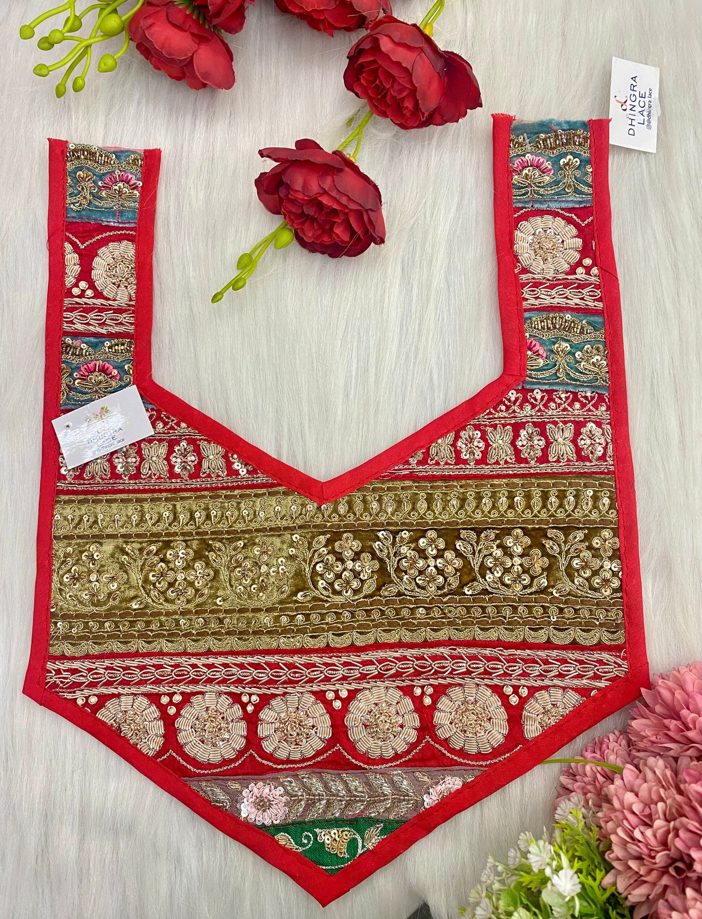 Beautiful Multicolour Zardozi Work Neck Patches 020126