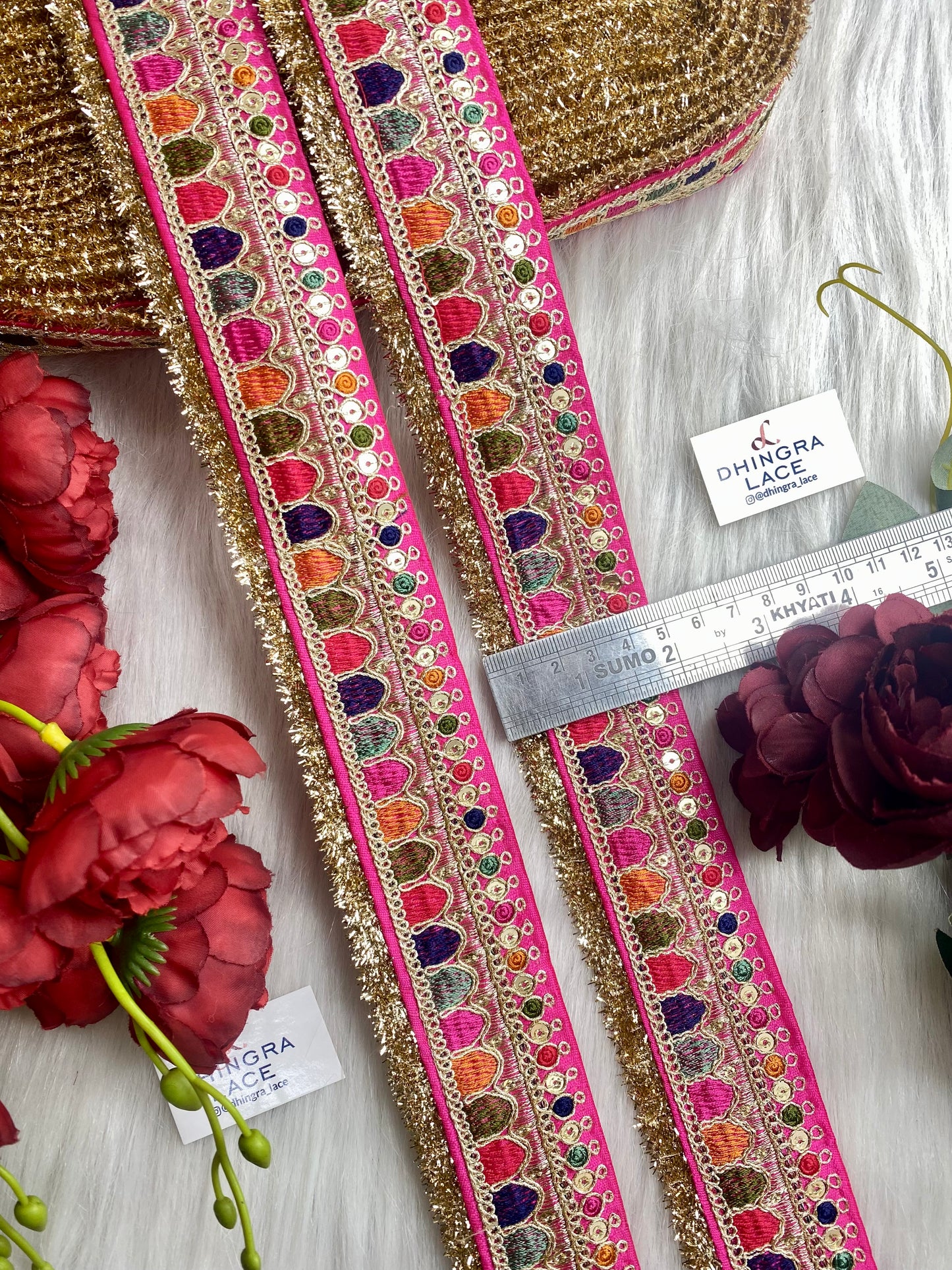 Beautiful Magenta Multi Sabyasachi 2 Inches Broad Lace 9 Meters 050126
