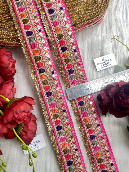 Beautiful Magenta Multi Sabyasachi 2 Inches Broad Lace 9 Meters 050126