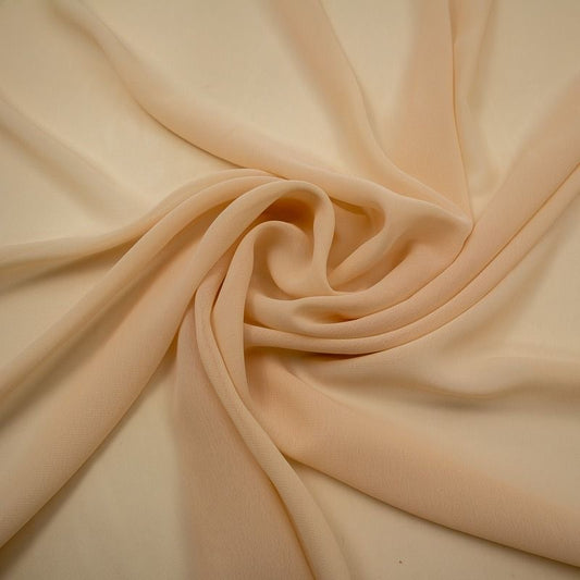 Super Fine Quality Georgette Fabric For Saree Salwar Kameez Gown & Dress, Width 44 Inches Ivory