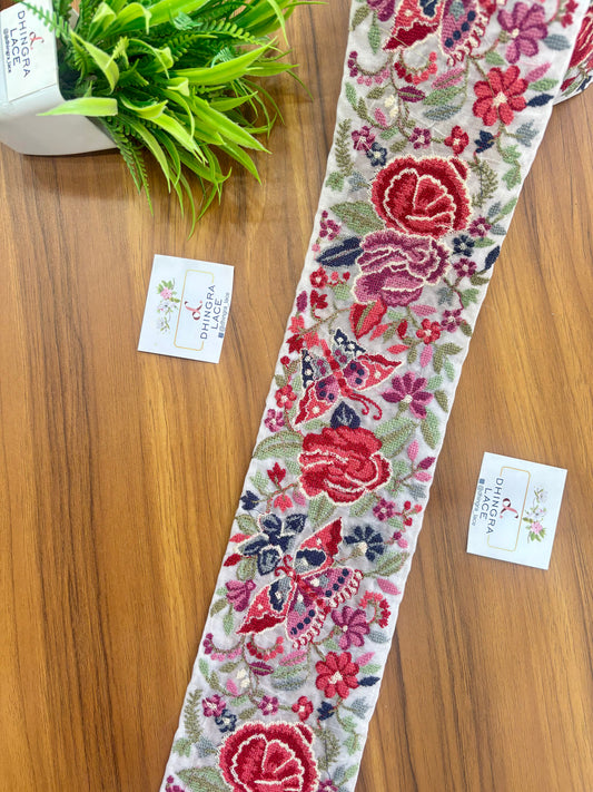 Beautiful Cross Stitch Border Multicolour 3.5 Inches Broad 150426